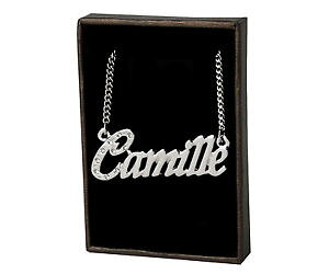 【送料無料】アクセサリー ネックレス ネームネックレスカミーユホワイトゴールドメッキスワロフスキーnome collana camille 18ct bianco placcato ororealizzati con elementi swarovski