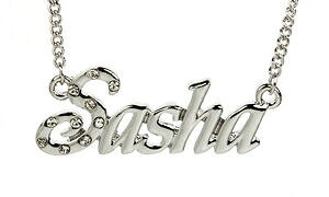 【送料無料】アクセサリー ネックレス ゴールドクリスマスホワイトネックレス18k placcato in oro bianco collana con nome sashaaccessori di natale personalizzata