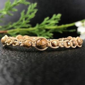 �y���������z�A�N�Z�T���[�@�l�b�N���X�@�u���X���b�g�N���X�^���R�g��bracelet jaspe cristal perles verre macram coton tress pochette cadeau