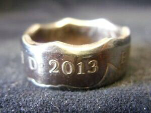 yzANZT[@lbNX@CMXOTCYmoneta regno unito fatto a mano anello 2013, taglia m 12 us 6 12, r1066