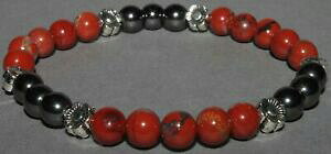 �y���������z�A�N�Z�T���[�@�l�b�N���X�@�u���X���b�g�}���O���b�gbracelet marguerite jaspe rouge et hmatite