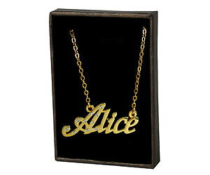�y���������z�A�N�Z�T���[�@�l�b�N���X�@�A���X�N���X�}�X�l�b�N���Xcollana con nome alice 18ct placcato ororegali per il suo impegno natale