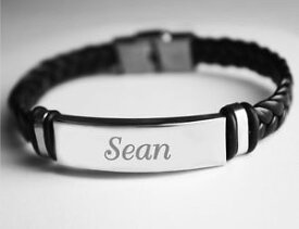 【送料無料】アクセサリー　ネックレス　ブレスレットカスタムseanmens bracciale con nome in cuoio intrecciatoaccessori compleanno personalizzata