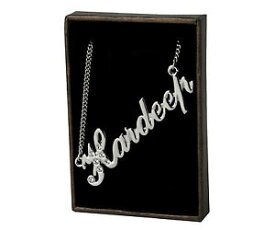 【送料無料】アクセサリー　ネックレス　ネックレスハルホワイトゴールドスワロフスキーエレメントcollana con nome hardeep 18ct bianco placcato ororealizzati con elementi swarovski