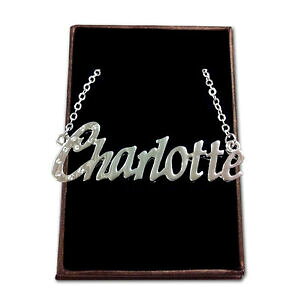 【送料無料】アクセサリー ネックレス シャーロットゴールドネックレスコミットメントbianco oro placcato collana con nomecharlotteidea regalo per il suo impegno