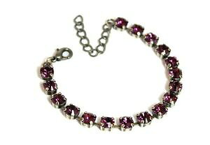 yzANZT[@lbNX@GgXtXL[NX^AWXgejXuXbgantico ametista argento bracciale tennis realizzata con elementi swarovski crystal