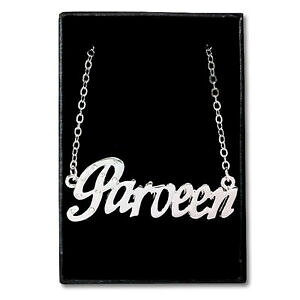 �y���������z�A�N�Z�T���[�@�l�b�N���X�@�S�[���h�l�b�N���X�R�~�b�g�����gbianco oro placcato collana con nomeparveenidea regalo per il suo impegno