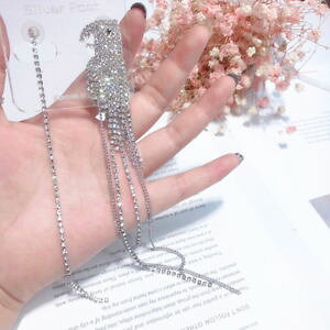 yzANZT[@lbNX@Vo[CO^bZIENX^nCp[orecchini argentato tassel pappagallo cristallo asimmetrico hyper lungo aa27