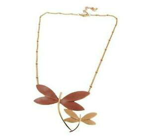 yzANZT[@lbNX@alexander thurlow marrone libellula collana ciondolo finitura color oro rosa