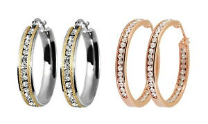 yzANZT[@lbNX@Vo[S[hCOXeXcreolen orecchino in acciaio inox in argento oro o ros con zirconi