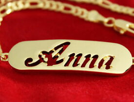 【送料無料】アクセサリー　ネックレス　カスタムブレスレットbracciale con nome anna 18k placcato oro silver plated regalo personalizzato