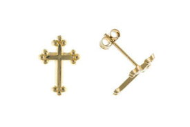 【送料無料】アクセサリー　ネックレス　ktゴールドクラブクロスイヤリングローブ9kt oro club croce orecchini a lobo nuovi