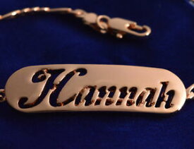 【送料無料】アクセサリー　ネックレス　ハンナカスタムブレスレットbracciale con nome hannah 18k placcato oro silver plated regalo personalizzato