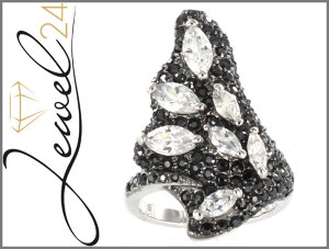 yzANZT[@lbNX@Onuova inserzionejudith williams donna pac anello con neri e bianchi cristalli grandi 6320,1mm