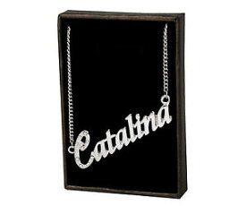 【送料無料】アクセサリー　ネックレス　ネームネックレスカタリナバレンタインnome collana catalina 18k placcato oro matrimonio damigelle san valentino regalo