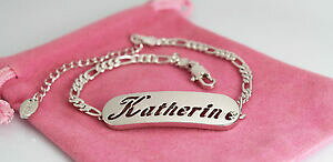 �y���������z�A�N�Z�T���[�@�l�b�N���X�@�z���C�g�S�[���h���b�L�t�@�b�V����katherinebracciale con nome 18ct bianco oro placcatoregalo per leifashion