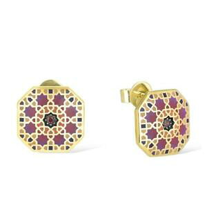�y���������z�A�N�Z�T���[�@�l�b�N���X�@�r���e�[�W���b�L�C�������Ovintage colorato geometrico 14k placcato oro orecchini s01