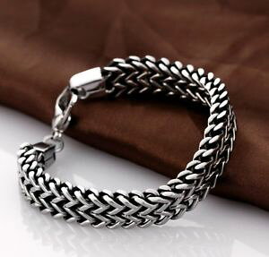 �y���������z�A�N�Z�T���[�@�l�b�N���X�@�X�e�����X�X�`�[���u���X���b�g�}�b�V�t�`�F�[�������O12mm 316l in acciaio inox bracciale massiccio armkette spessore anelli catena per uomini uomo