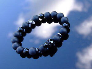yzANZT[@lbNX@YIjLXXtXL[ubNXJuXbgmens onyx 10 mm gemstone bracciale con swarovski nero skull 69 in elasticizzato