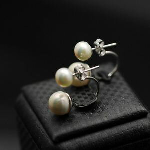�y���������z�A�N�Z�T���[�@�l�b�N���X�@�_�u���u�����A�[�W�F���gboucles doreilles double perle culture blanc argent massive 925 tz2 16