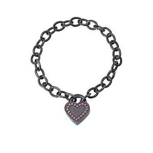 yzANZT[@lbNX@JtX`[XtXL[ubNtNVAn[gphbNbracciale donna 2 jewels 231148 acciaio nero swarovski fucsia cuore lucchetto