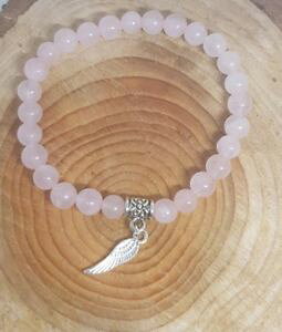 �y���������z�A�N�Z�T���[�@�l�b�N���X�@�s���N�N�H�[�c�u���X���b�gx 4 quarzo rosa ali dangelo bracciale con charm 17cm