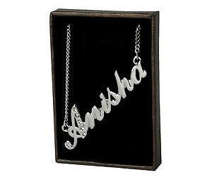 【送料無料】アクセサリー ネックレス ネックレスホワイトゴールドスワロフスキーエレメントcollana con nome anisha 18ct bianco placcato ororealizzati con elementi swarovski
