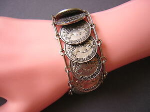 yzANZT[@lbNX@JtuXbgre[Wvintage a pagamento trachten braccialebraccialetto monete argentato m theresia 43,4 g18 cm