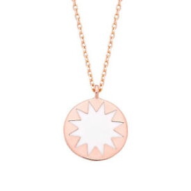 【送料無料】アクセサリー　ネックレス　エステラエナメルピンクゴールドネックレスサンestella bartlett placcati in oro rosa collana in smalto a sole