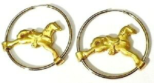 �y���������z�A�N�Z�T���[�@�l�b�N���X�@���g���A���W�F���gboucles doreilles perces rtro anneaux couleur or et argent chevaux 4116