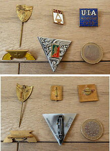 yzANZT[@lbNX@s}Gilot de 5 badge broche pingle pin armoiries fnc uia man enamel email moscou 58