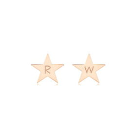 【送料無料】アクセサリー　ネックレス　アルファベットシルバーイヤリングピンク14 piccoli iniziale alfabeto star orecchini in argento placcato oro rosa
