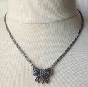 �y���������z�A�N�Z�T���[�@�l�b�N���X�@�R���A�[���g���A���W�F���g�h�m���[��collier 4 chaines rtro couleur argent nud incrust de cristaux noir 609