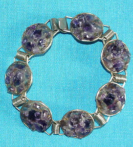 �y���������z�A�N�Z�T���[�@�l�b�N���X�@�u���X���b�gbracelet en mtal blanc rsine et amthystes