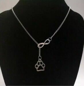 �y���������z�A�N�Z�T���[�@�l�b�N���X�@�J�f�i�A���[��10 collares infinito huella cadena amor mascota perro gato colgante collar12