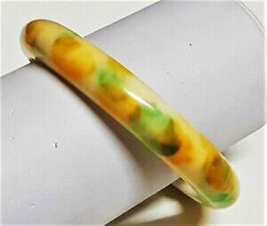 【送料無料】アクセサリー ネックレス ビンテージブレスレットマンシェットオレンジベージュbijou vintage bracelet manchette jonc resine floral orange jaune vert beige b151