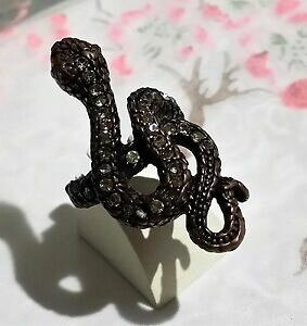 yzANZT[@lbNX@ure[WObague serpent t53 cuivre cristaux blanc vintage ring t150