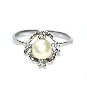 【送料無料】アクセサリー ネックレス ソリッドシルバージルコニウムホワイトパールリングanello argento massiccio 925 zirconio bianco e effetto madreperla t 54