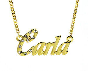 yzANZT[@lbNX@S[hJX^lbNX18k oro placcato collana con nome carlapersonalizzata nuziale anniversario regali