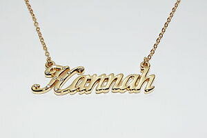 �y���������z�A�N�Z�T���[�@�l�b�N���X�@�n���i�S�[���h�l�b�N���Xhannah 18ct doratura collana con nomematrimonio anniversario regali per lei