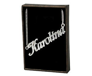 �y���������z�A�N�Z�T���[�@�l�b�N���X�@�l�b�N���Xk�S�[���h���b�L�J�X�^���`�F�Rcollana con nome karolina 18k placcato oro personalizzata strass ceco