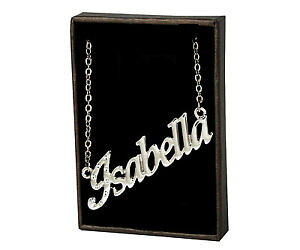 【送料無料】アクセサリー ネックレス ネックレスイザベラホワイトゴールドメッキカスタムアイデンティティcollana con nome isabella 18ct bianco oro placcatoidentit personalizzata grazie