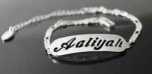 �y���������z�A�N�Z�T���[�@�l�b�N���X�@�z���C�g�S�[���haaliyahbracciale con nome 18ct bianco oro placcatoregali per lei
