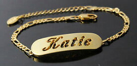 【送料無料】アクセサリー　ネックレス　イエローゴールドメッキファッションkatiebracciale con nome 18ct giallo oro placcatoregali per leifashion