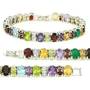 yzlbNX@t@V[J[}`X^[OVo[uXbgmesmerizing natural gem fancy colors multigems sterling 925 silver bracelet