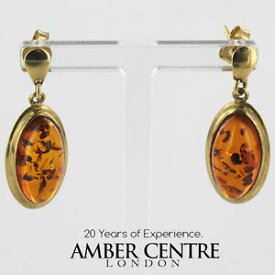 【送料無料】ネックレス　イタリアユニークドイツバルトゴールドドロップイヤリング￥italian made unique german baltic amber 9ct gold drop earrings ge0269 rrp270