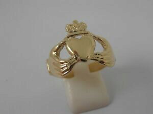 �y���������z�l�b�N���X�@�C�G���[�S�[���h�b�h�N���_�����O�T�C�Y9ct yellow gold claddagh ring size v hallmarked