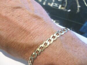 yzlbNX@`F[uXbgC`tBbg9ct 375 gold curb chain bracelet 84 grms gents will fit 7 inch wrist