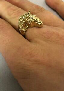 yzlbNX@CG[S[hOTCY9ct yellow gold horse ring, size m