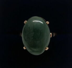 【送料無料】ネックレス　ファイングリーンヒスイリングイエローゴールドサイズfine green jade single stone ring 14ct yellow gold size o 12 us 725 47